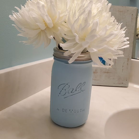 Ball jar Batroom accessories in light blue - Picture 2 of 7